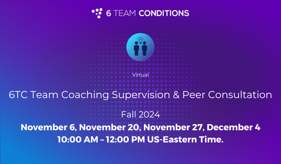 6TC Team Coaching Supervision & Peer Consultation - Fall 2024