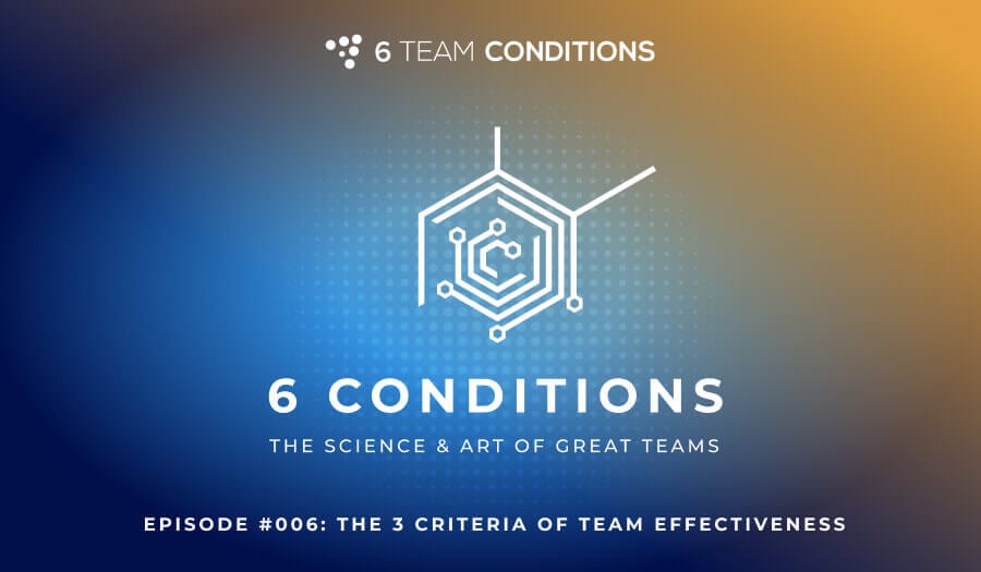 Episode #006: The 3 Criteria of Team Effectiveness
